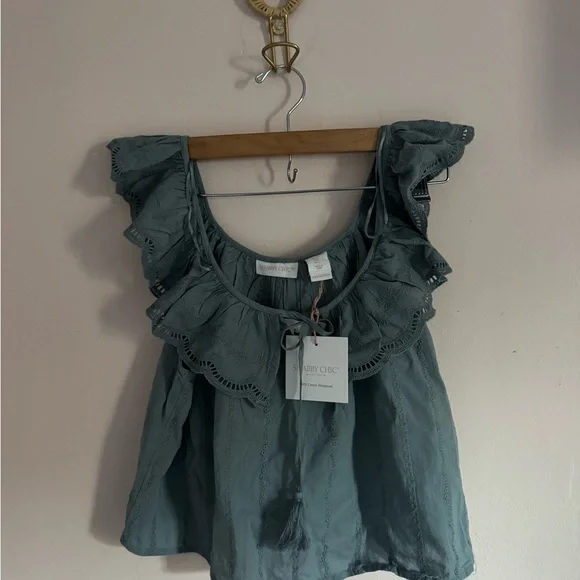 Shabby Chic Dark Gray Ruffle Pajama Set - Picture 2 of 5